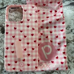 Loopy Case Pink Gingham Heart iPhone 16 pro max Case